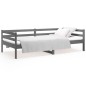 vidaXL Sofá cama madera maciza de pino gris 90x190 cm