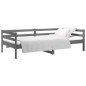 vidaXL Sofá cama madera maciza de pino gris 90x190 cm