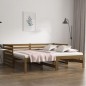 vidaXL Sofá cama extraíble madera de pino marrón miel 2x(80x200) cm