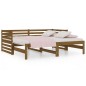 vidaXL Sofá cama extraíble madera de pino marrón miel 2x(80x200) cm