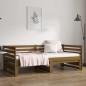 vidaXL Sofá cama extraíble madera de pino marrón miel 2x(80x200) cm