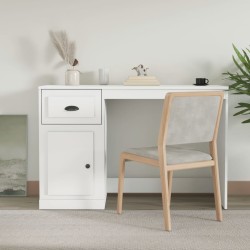 vidaXL Escritorio con cajón madera contrachapada blanco 115x50x75 cm