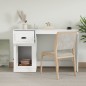 vidaXL Escritorio con cajón madera contrachapada blanco 115x50x75 cm vidaXL Escritorio con cajón madera contrachapada blanco 115x50x75 cm