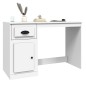 vidaXL Escritorio con cajón madera contrachapada blanco 115x50x75 cm vidaXL Escritorio con cajón madera contrachapada blanco 115x50x75 cm