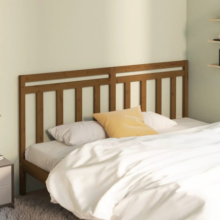 vidaXL Cabecero de cama madera maciza de pino marrón miel 186x4x100 cm