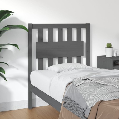 vidaXL Cabecero de cama madera maciza de pino gris 80,5x4x100 cm