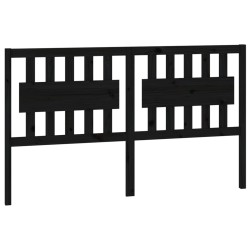 vidaXL Cabecero de cama madera maciza de pino negro 155,5x4x100 cm