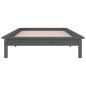vidaXL Estructura de cama con LED madera maciza gris 75x190 cm