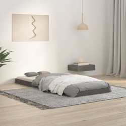 vidaXL Estructura de cama madera maciza pino gris 75x190 cm