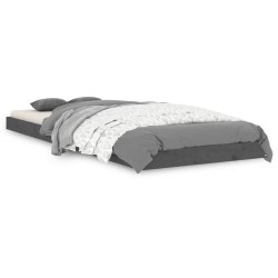 vidaXL Estructura de cama madera maciza pino gris 75x190 cm