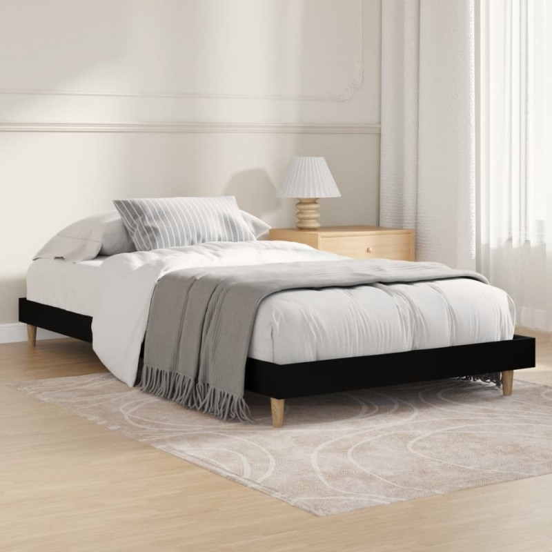 vidaXL Estructura de cama madera contrachapada negra 100x200 cm vidaXL Estructura de cama madera contrachapada negra 100x200 cm