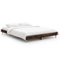 vidaXL Estructura de cama madera contrachapada roble ahumado 135x190cm vidaXL Estructura de cama madera contrachapada roble ahumado 135x190cm