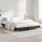 vidaXL Estructura de cama madera contrachapada roble ahumado 135x190cm vidaXL Estructura de cama madera contrachapada roble ahumado 135x190cm