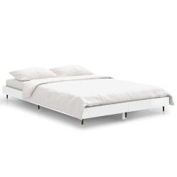 vidaXL Estructura de cama madera contrachapada blanco brillo 120x190cm