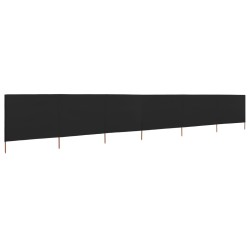 vidaXL Paravientos de playa de 6 paneles tela negro 800x80 cm
