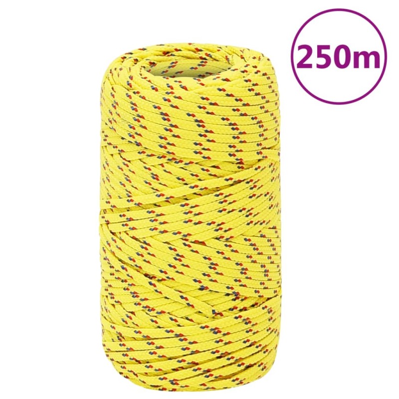 vidaXL Cuerda de barco polipropileno amarillo 2 mm 250 m vidaXL Cuerda de barco polipropileno amarillo 2 mm 250 m