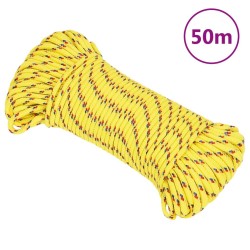 vidaXL Cuerda de barco polipropileno amarillo 5 mm 50 m
