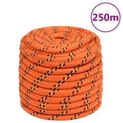 vidaXL Cuerda de barco polipropileno naranja 16 mm 250 m