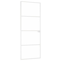 vidaXL Puerta de interior vidrio templado y aluminio blanco 76x201,5cm