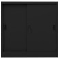 vidaXL Armario de oficina con puerta corredera acero negro 90x40x90cm