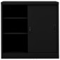 vidaXL Armario de oficina con puerta corredera acero negro 90x40x90cm