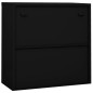 vidaXL Armario de oficina con puerta corredera acero negro 90x40x90cm