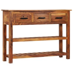 vidaXL Aparador con 3 cajones madera maciza de acacia 110x30x80 cm