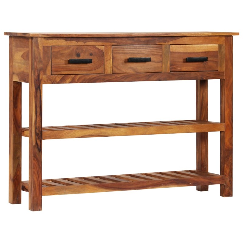 vidaXL Aparador con 3 cajones madera maciza de acacia 110x30x80 cm