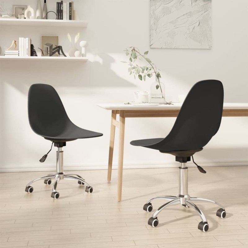 vidaXL Sillas de comedor giratorias 2 unidades PP gris claro vidaXL Sillas de comedor giratorias 2 unidades PP gris claro
