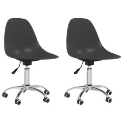 vidaXL Sillas de comedor giratorias 2 unidades PP gris claro