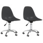 vidaXL Sillas de comedor giratorias 2 unidades PP gris claro vidaXL Sillas de comedor giratorias 2 unidades PP gris claro