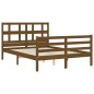 vidaXL Estructura cama y cabecero madera maciza marrón miel 140x200 cm