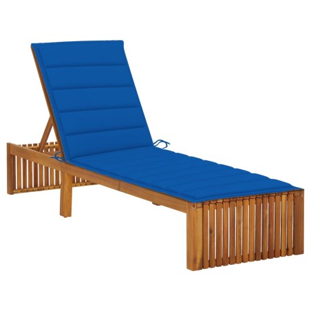 vidaXL Tumbona con cojín madera maciza de acacia 