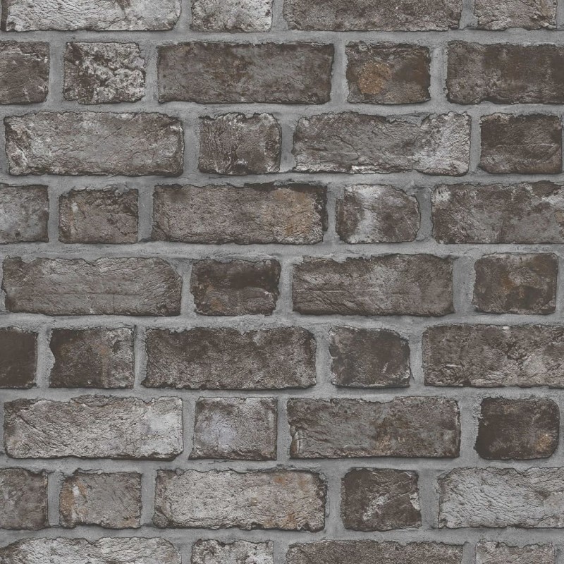 Noordwand Papel de pared Homestyle Brick Wall negro y gris Noordwand Papel de pared Homestyle Brick Wall negro y gris