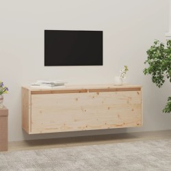 vidaXL Armario de pared de madera maciza de pino 100x30x35 cm