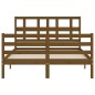 vidaXL Estructura cama y cabecero madera maciza marrón miel 140x200 cm