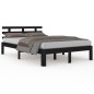 vidaXL Estructura de cama doble madera maciza negro 135x190 cm vidaXL Estructura de cama doble madera maciza negro 135x190 cm