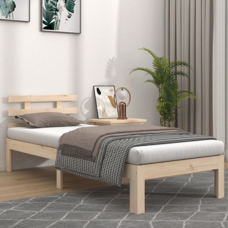 vidaXL Estructura de cama madera maciza 100x200 cm