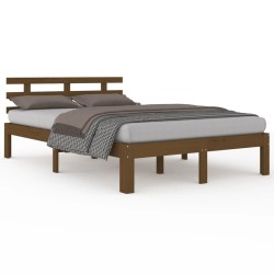vidaXL Estructura de cama madera maciza marrón miel 120x200 cm