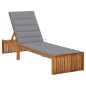vidaXL Tumbona con cojín madera maciza de acacia vidaXL Tumbona con cojín madera maciza de acacia