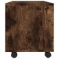 vidaXL Mueble TV con ruedas madera contrachapada roble humo 90x35x35cm