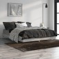 vidaXL Estructura de cama madera contrachapada gris hormigón 135x190cm