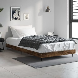 vidaXL Estructura de cama madera contrachapada roble ahumado 90x190 cm