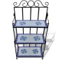 vidaXL Soporte de plantas mosaico azul y blanco vidaXL Soporte de plantas mosaico azul y blanco