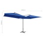 vidaXL Sombrilla doble de jardín palo de acero azul azure 250x250 cm vidaXL Sombrilla doble de jardín palo de acero azul azure 250x250 cm