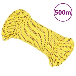 vidaXL Cuerda de barco polipropileno amarillo 5 mm 500 m