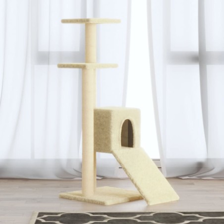 vidaXL Rascador para gatos con postes de sisal color crema 92 cm 