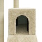 vidaXL Rascador para gatos con postes de sisal color crema 92 cm 