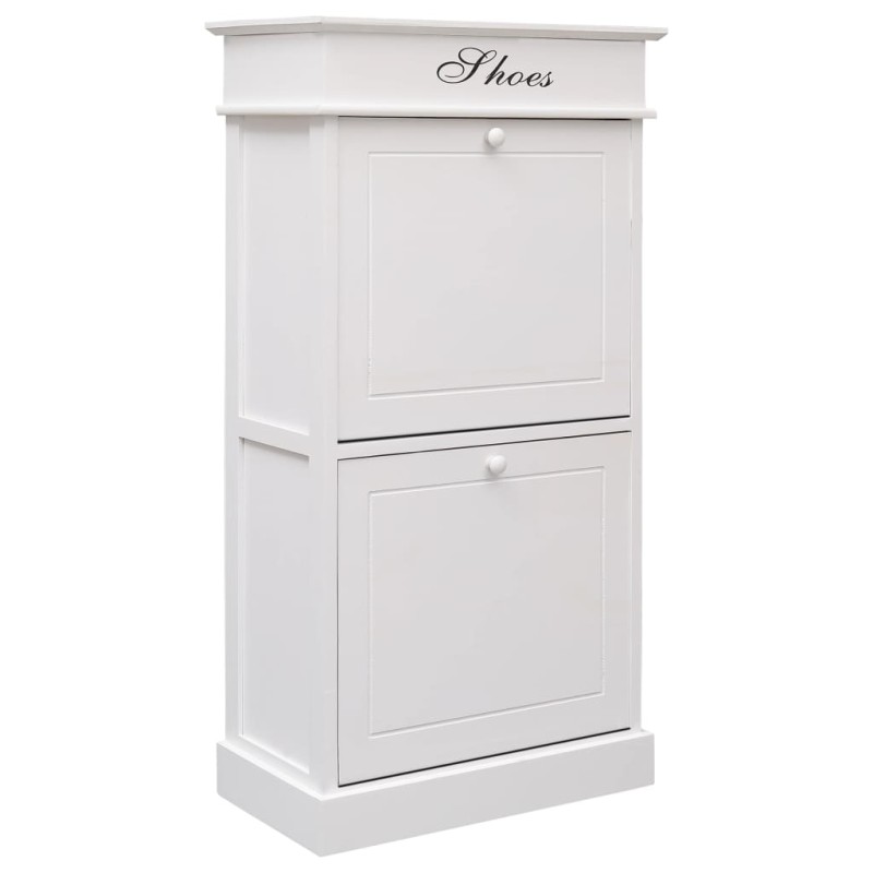 vidaXL Mueble zapatero de madera de Paulownia blanco 50x28x98 cm vidaXL Mueble zapatero de madera de Paulownia blanco 50x28x98 cm
