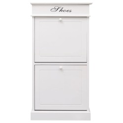 vidaXL Mueble zapatero de madera de Paulownia blanco 50x28x98 cm